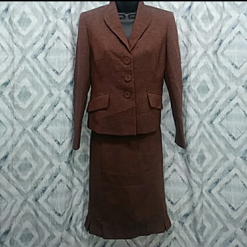 Evan Picone Petite Womens Skirt Suit